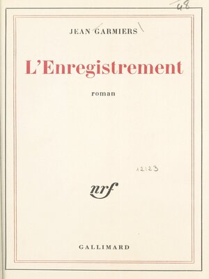 cover image of L'enregistrement